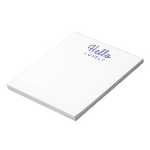 Bloc De Notas Hello Lovely Moderna Retro De Estilo Azul