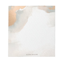 Bloc De Notas Hermosa acuarela moderna Abstract Rosa Gold