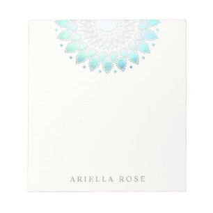 Bloc De Notas hermosa Flor Floral Floral Floral de color Turques