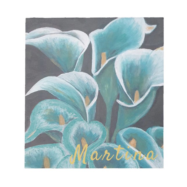 Bloc De Notas Hermosa Flor Personalizada (Frente)