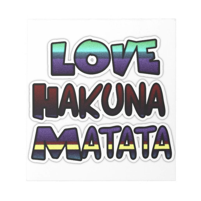 Bloc De Notas Hermosa impresión artística de Hakuna Matata (Frente)