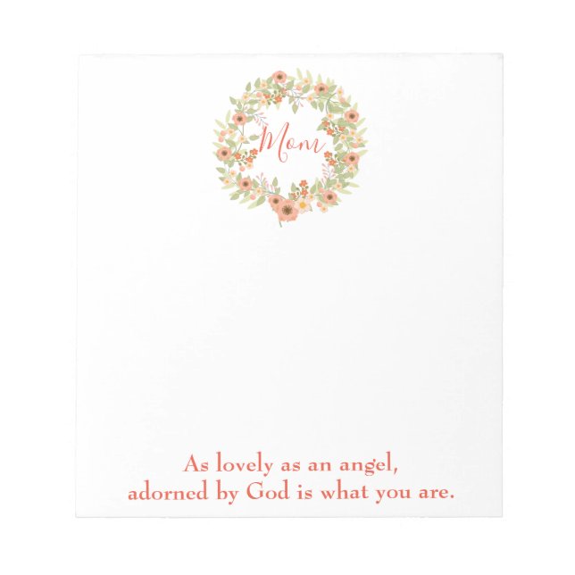 Bloc De Notas Hermosa madre floral (Frente)