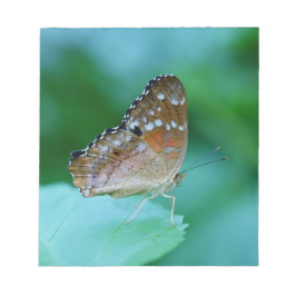Bloc De Notas Hermosa mariposa Danaus Plexippus en hoja.