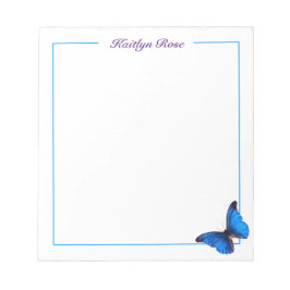 Bloc De Notas Hermosa Mariposa Morfo Azul| Notepad Personalizado