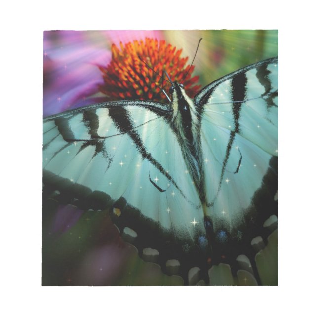 Bloc De Notas Hermosa mariposa turquesa (Frente)