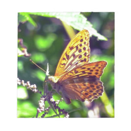 Bloc De Notas Hermosa Naranja y mariposa con manchas negras