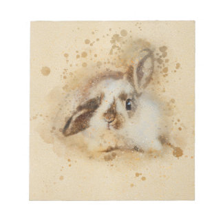 Bloc De Notas hermosa pintura artística de conejo pardo