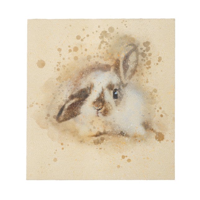 Bloc De Notas hermosa pintura artística de conejo pardo (Frente)
