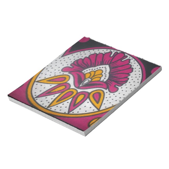 Bloc De Notas Hermosa pintura en motivos de tela africana (Lado Izquierdo)