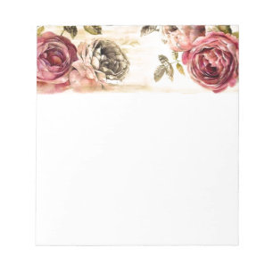 Bloc De Notas Hermosa pintura floral victoriana