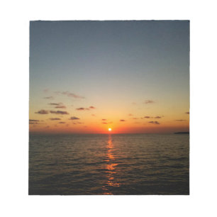 Bloc De Notas hermosa puesta de sol del océano amarillo naranja