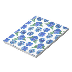 Bloc De Notas Hermosas flores azules de color agua