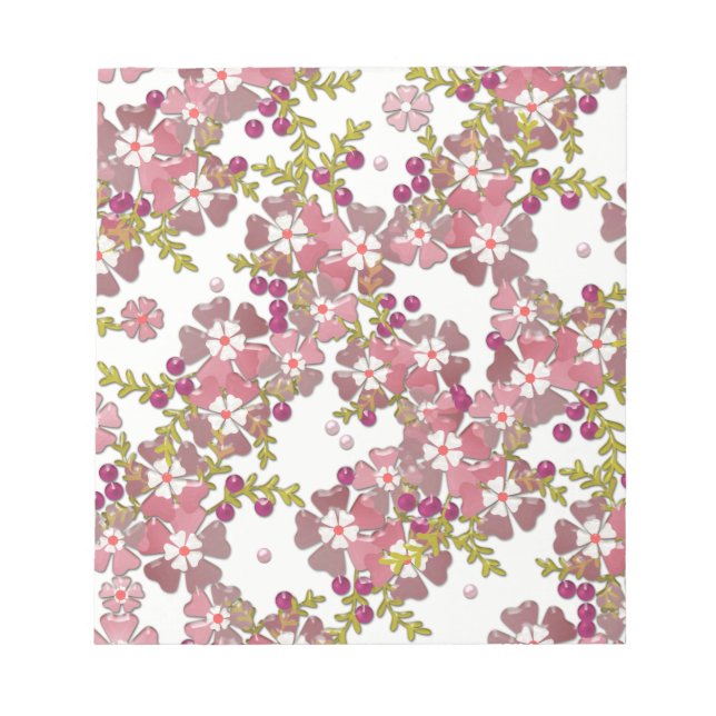 Bloc De Notas Hermosas flores de vidrio (Frente)