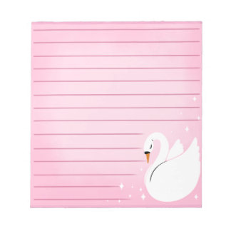 Bloc De Notas Hermosas notas adhesivas de cisne delicado