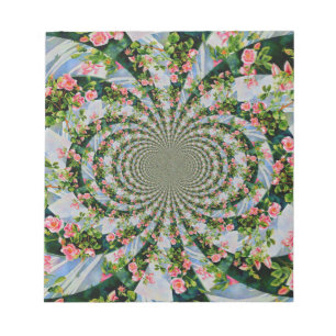 Bloc De Notas Hermosas rosas rojas rosadas retro acuarela floral