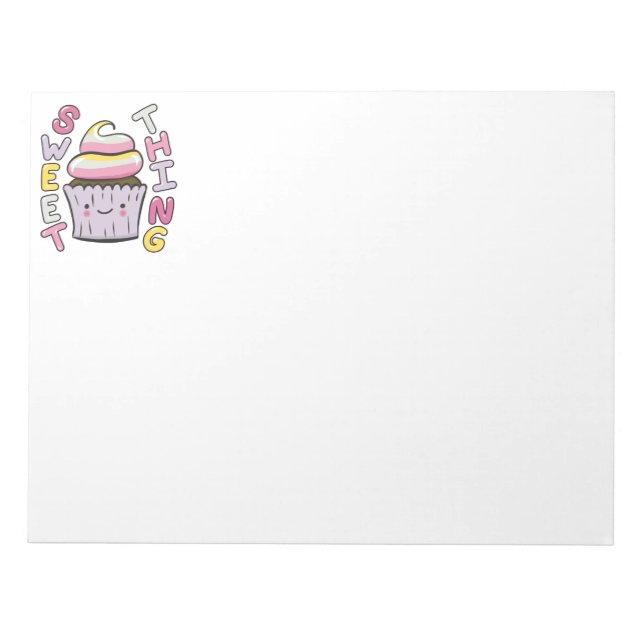 Bloc De Notas Hermoso Cupcake Kawaii con Texto (Frente)