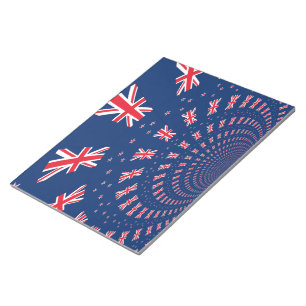 Bloc De Notas Hermoso diseño de arte con bandera de Nueva Zeland