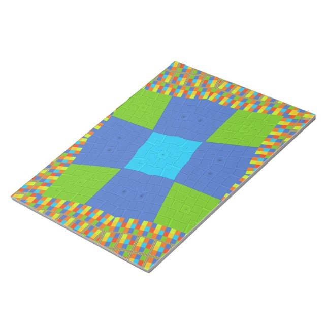 Bloc De Notas Hermoso diseño de impresión de arte azul verde azu (Lado Derecho)