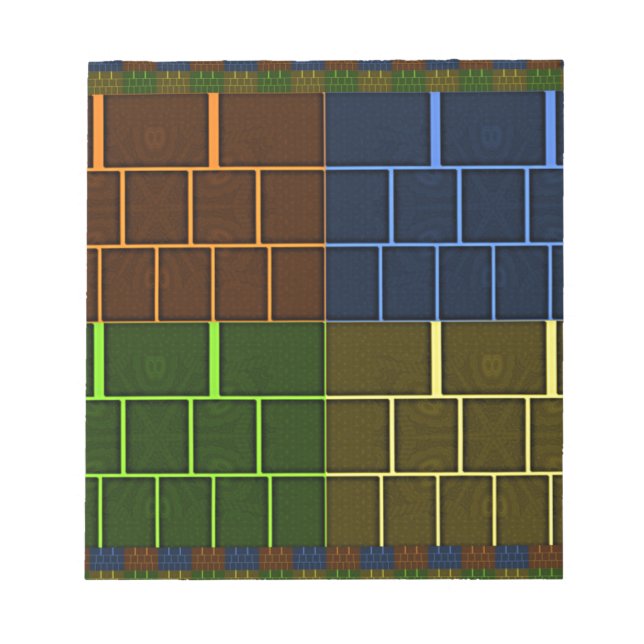 Bloc De Notas Hermoso diseño geométrico en color arcoiris (Frente)