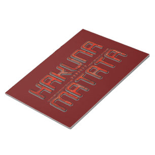 Bloc De Notas Hermoso Grabado en relieve asombroso Rojo Hakuna M