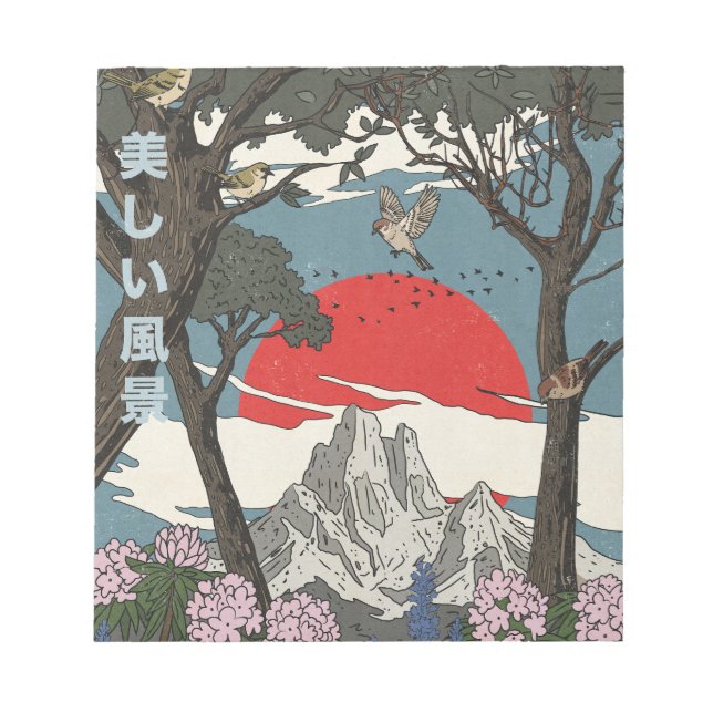 Bloc De Notas Hermoso paisaje japonés (Frente)