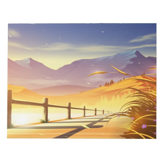 Bloc De Notas Hermoso paisaje montañoso (Frente)