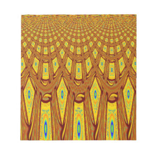 Bloc De Notas Hermoso vector de impresión tribal africana Golden