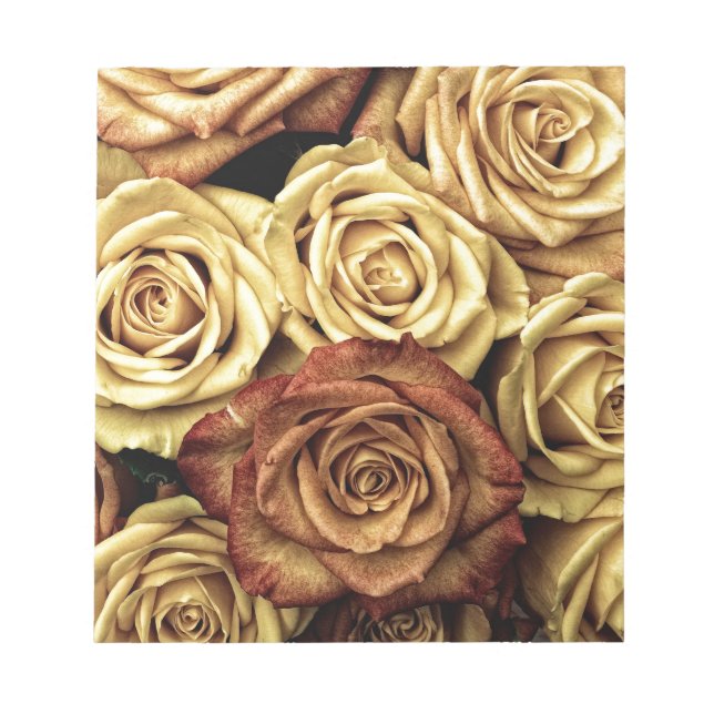 Bloc De Notas Hermosos Rosas antiguos (Frente)