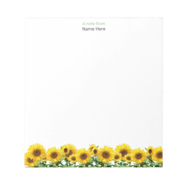 Bloc De Notas Hermosos Sunflowers Simple Notepad (Frente)