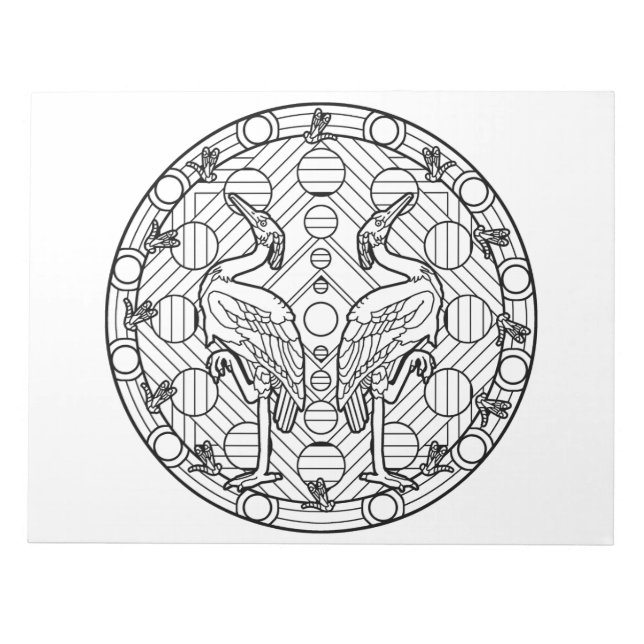 Bloc De Notas Heron Mandala Coloring Book Pad (Frente)