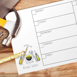 Bloc De Notas Herramientas sencillas modernas Calendario semanal