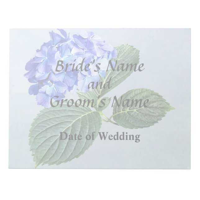 Bloc De Notas Hidrangea azul oscuro con hojas (Frente)