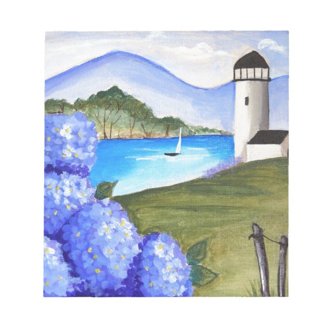 Bloc De Notas Hidrangeas a orillas de la bahía (Frente)