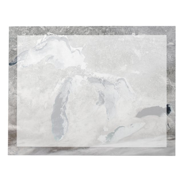 Bloc De Notas Hielo En Los Grandes Lagos, Estados Unidos. (Frente)