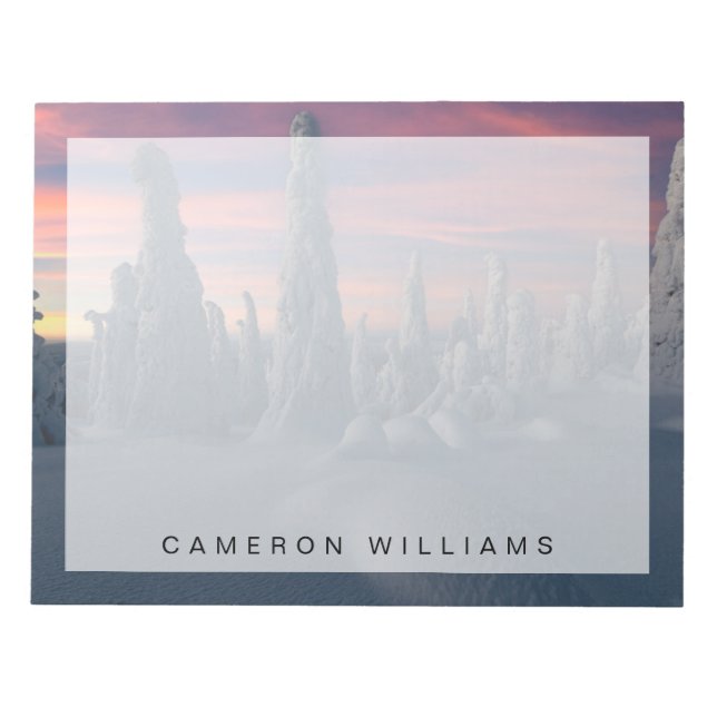 Bloc De Notas Hielo y nieve | Árboles cubiertos de nieve, Laponi (Frente)