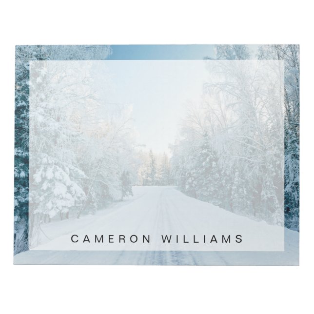 Bloc De Notas Hielo y nieve | Camino de invierno congelado Rusia (Frente)