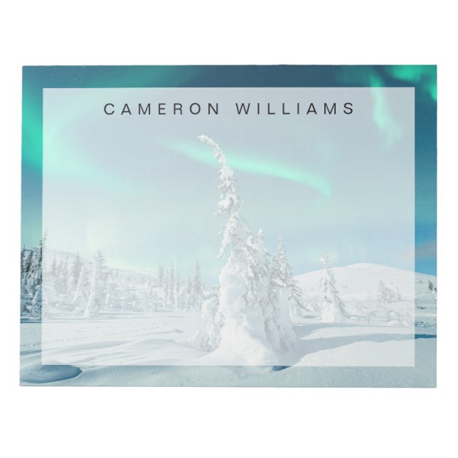 Bloc De Notas Hielo y nieve | Luces boreales, Laponia, Finlandia (Frente)