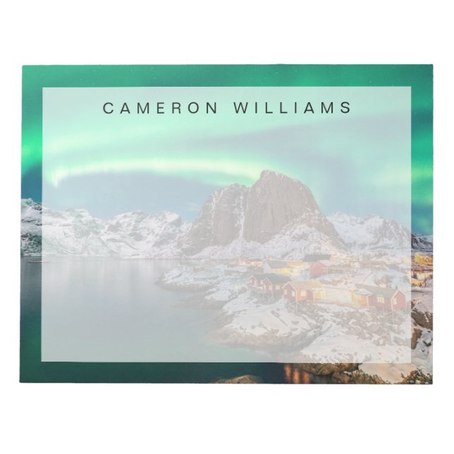 Bloc De Notas Hielo y nieve | Luces boreales, Noruega (Frente)