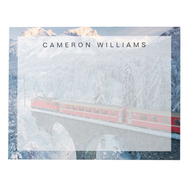 Bloc De Notas Hielo y nieve | Red Bernina Express Train Suiza (Frente)