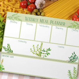 Bloc De Notas Hierbas frescas para la cocina - Planner de comida
