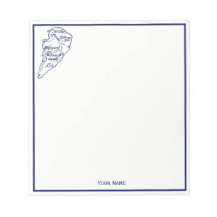 Bloc De Notas Hilton Head Island SC Vintage Map Navy Blue
