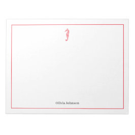 Bloc De Notas Hipomposo marino rojo vida marina de ilustracion a