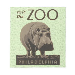 Bloc De Notas Hippopótamo vintage hippo zoo poster wpa