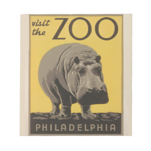 Bloc De Notas Hippopótamo vintage hippo zoo poster wpa