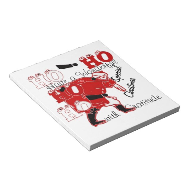 Bloc De Notas HOHOHOHO Tiene Navidades maravillosos con gratitud (Lado Derecho)