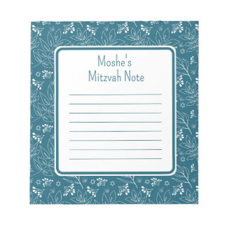 Bloc De Notas hoja azul Mitzvah Note