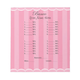 Bloc De Notas Hoja de Bunco Rosa para Damas