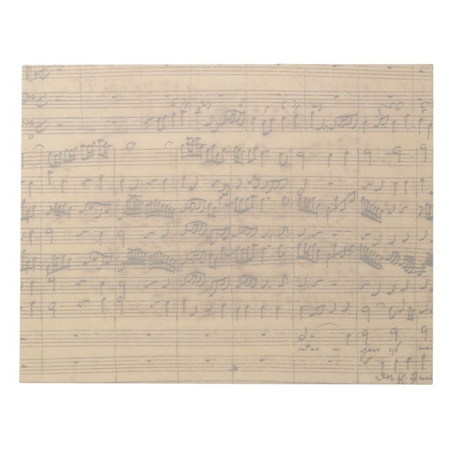 Bloc De Notas Hoja de época de Johann Sebastian Bach (Frente)