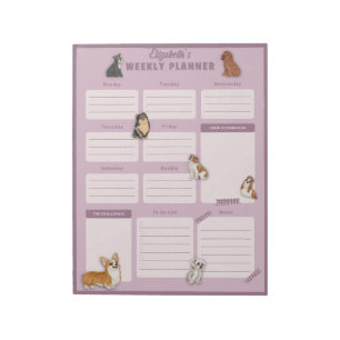 Bloc De Notas Hoja de planificación semanal del perro