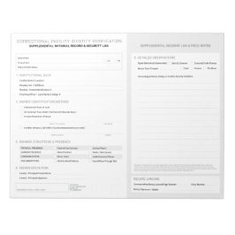 Bloc De Notas Hoja de Verificación de Identidad Correccional Not